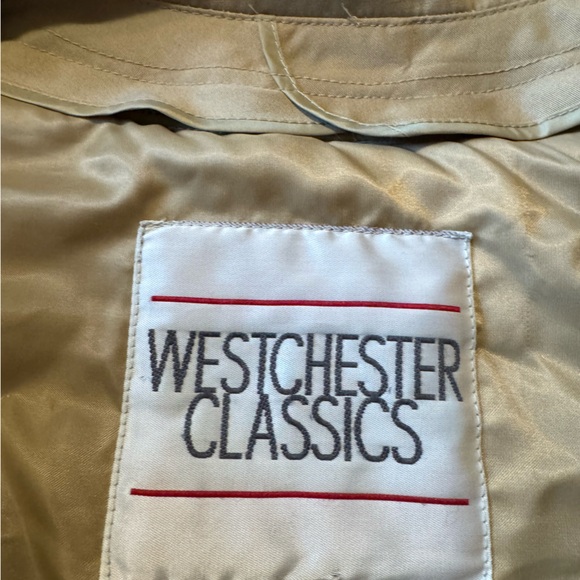 Westchester Classic Men's Rain/Trench Coat 46R Beige Removable Faux Fur Liner - Picture 8 of 13